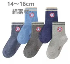 棉素材マーベルアメリカンキャプテン星柄キッズソックス子供靴下5足14〜16cm