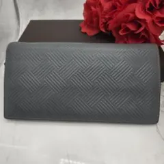 【美品】 ボッテガヴェネタ デボス イントレチャート 長財布 財布 グレー