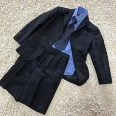 120サイズ　フォーマルスーツセット　黒ストライプスーツ・ショートパンツセット