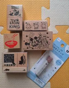 ダイソー　スタンプ　ディズニー　ミッキー　ベイマックス　セリア　　ウッドスタンプ