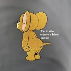 トムとジェリー スウェット トレーナー　サガラ刺繍 Lサイズ 裏起毛 グレー