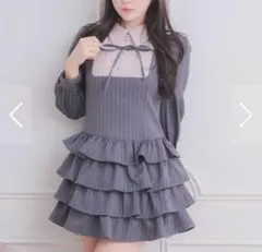 pium ヨーク切り替えティアードミニワンピース - メルカリ