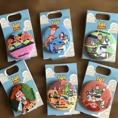 新品ディズニーストア購入　トイストーリー　布製缶バッジ6点セット　缶バッチ　レア