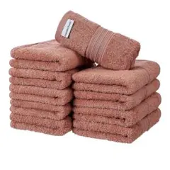 ふわふわの肌触り✨ フェイスタオル 10枚セット オレンジ 33×80cm 綿