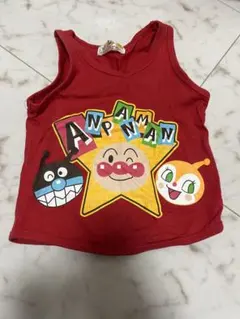 タンクトップ　赤　アンパンマン　袖なし　90