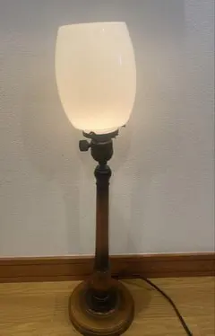昭和レトロ 石油ランプ フロアスタンド オレンジガラス 高さ約80cm