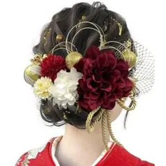 19本髪飾りセット 赤・白・金