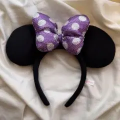 ミニーカチューシャ スパンコール 紫
