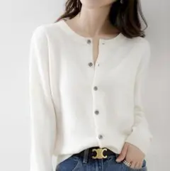 選べる10色 カーディガン レディース 春秋服 ラウンドネック ニットセーター
