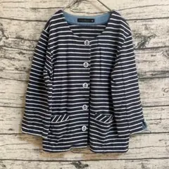 Anna Nicola アンナニコラ マリーン ボーダー カーディガン バスク