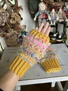 C*5様 手編み　ハンドウォーマー　アームウォーマー　指なし手袋　ハンドメイド