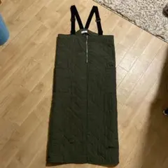 オリーブグリーン キルティング サロペット