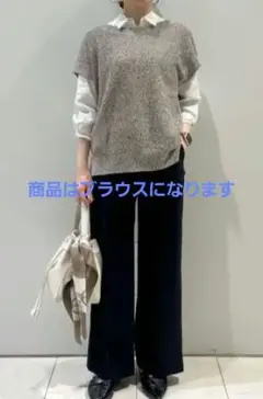 インディヴィ【洗える・シアー】ドビーストライプシャツ　Mサイズ