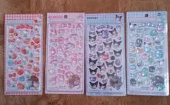 ボンボンドロップシール　4枚セット　サンリオ　キティ　マイメロ　クロミ　はぴだん