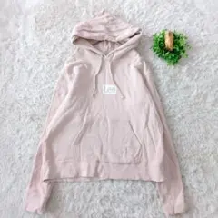 Lee ロゴパーカー L 淡ピンク 裏毛 綿100% 春色 くすみピンク