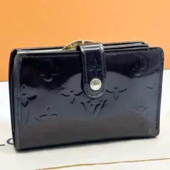 ルイヴィトン ヴェルニ ポルトフォイユ ヴィエノワ 折り財布 がま口 ブラック ルイ・ヴィトン ヴェルニ 財布 ポルトフォイユ ヴィエノワ