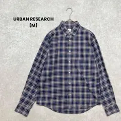 URBAN RESEARCH 長袖チェックシャツ【M】ネイビー系　カジュアル