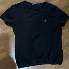 正規品 美品ラルフローレン黒半袖サマーニット