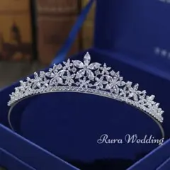 最高品質ティアラ★キュービックジニコニアブライダル結婚式ウェディングヘッドドレス
