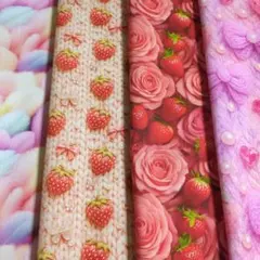 98　在庫処分品　未使用　ハギレ生地色々4枚です。