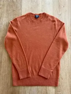 カシミヤ100% クルーネックセーター オレンジ