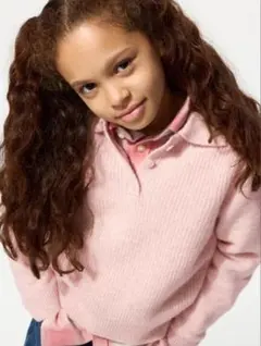 ユニクロ GIRLS スフレヤーンポロセーター