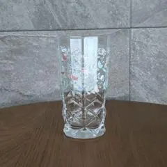 【レトロ食器】花柄の八角形グラス 5個セット