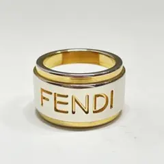 FENDI ロゴ入り シルバー ゴールド リング