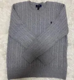 Polo Ralph Lauren グレー ケーブルニット ポロ　ラルフローレン