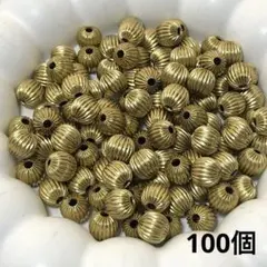 cs306/SALE！パーツ◇カボチャ形　いぶしゴールド　約8×8mm 100個