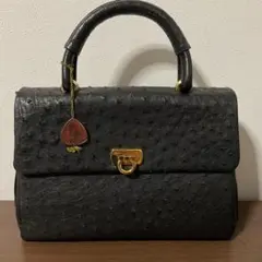 コンテス オーストリッチ風レザーショルダーバッグ グレー 上品 M 