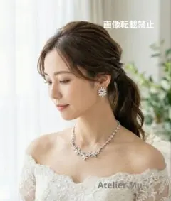 繊細‼️新品 ジルコニアネックレスセット 結婚式