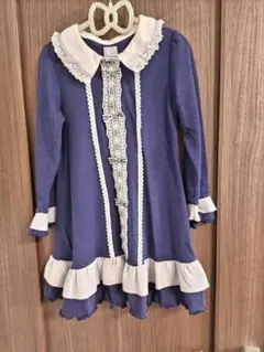 axes femme kids ネイビー　長袖　ワンピース120cm