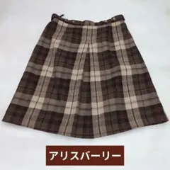 アリスバーリー チェック スカート レディース ブラウン系 L-LL