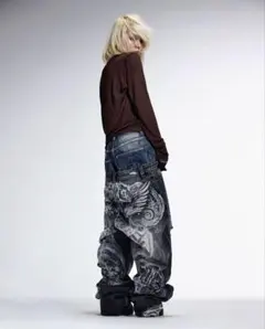 Jaded London バギー デニム パンツ y2k グランジ ワイドパンツ