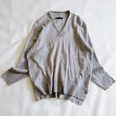 大きいサイズ 23区 【洗える】ウーステッドウール Vネック ニット