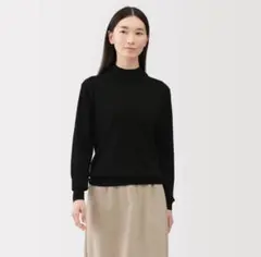 婦人　洗えるウールハイゲージハイネックセーター婦人Ｌ・黒