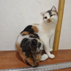 羊毛フェルト ハンドメイド 作家さん一点もの【三毛猫ちゃん② 