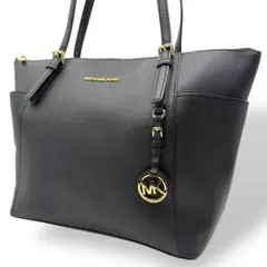マイケルコース ショルダーバッグ トート レザー ブラック チャーム A4収納可