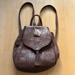 【うーちゃん様専用】イビザ　リュック　レザー　ブラウン　 チャーム付き