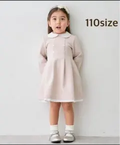 petitmain POLO BCS ポンチワンピース　110 ベージュ　卒園式