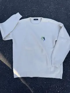 RAGEBLUE】 クルーネックセーター刺繍 ロゴベージュ