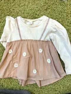 apres les cours 長袖Tシャツお花レースレイヤードチュニック