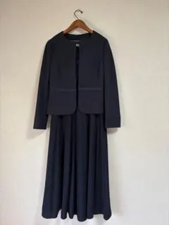 ★ROPEロペ ネイビーノーカラージャケット38 入学式セレモニー説明会お受験