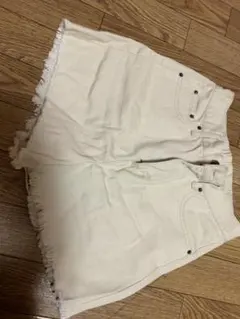ホワイト フリンジ ショートパンツ M