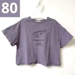 BREEZE ティラノサウルスTシャツ 80サイズ パープル 男の子 恐竜