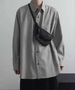 loose basic oversize shirt heather drapeのサムネイル
