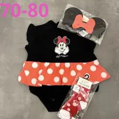 ⭐️新品タグ付き⭐️リトシー　ミニーちゃん　なりきりロンパース　ヘアバンド　靴下