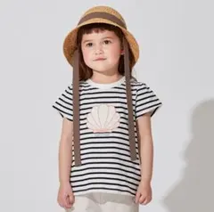 【一度のみ着用品】プティマイン★モチーフ半袖Tシャツ　貝殻・シェル　100サイズ