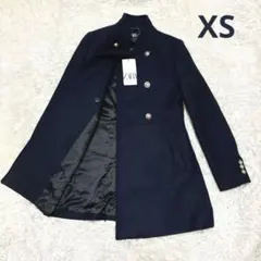 【新品未使用】ZARA コート 金ボタン ネイビー XS 紺ブレ